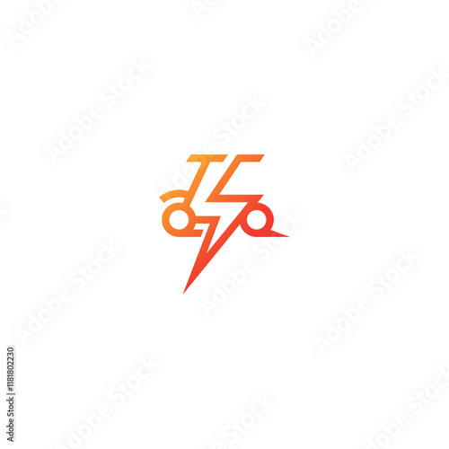 Scooter and electric charge logo idea.