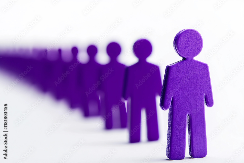 Image of long group of diverse people silhouettes standing in a line generative ai Image of long group of diverse people silhouettes standing in a line generative ai