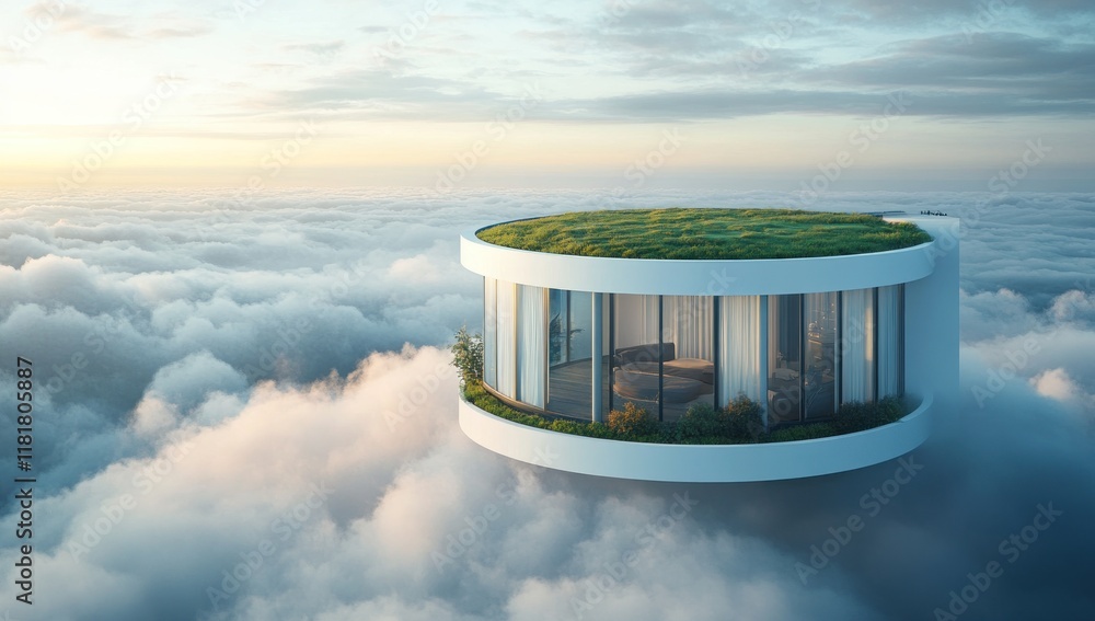 Cloudtop Haven: Futuristic Circular Home Above the Clouds Cloudtop Haven: Futuristic Circular Home Above the Clouds