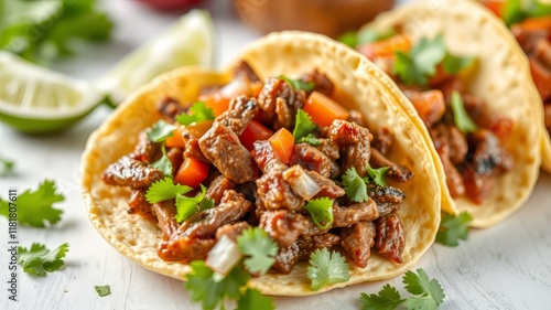Delicious Carne Asada Mulitas Tacos - Mouthwatering Photo