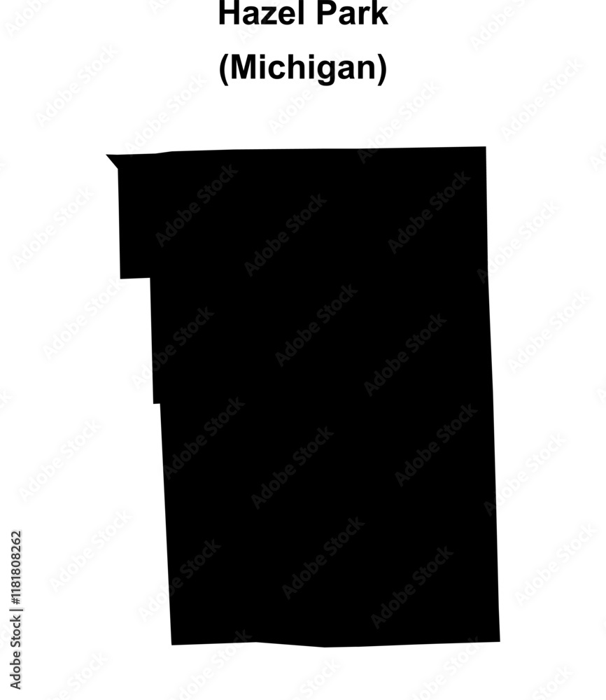 Hazel Park (Michigan) blank outline map Hazel Park (Michigan) blank outline map