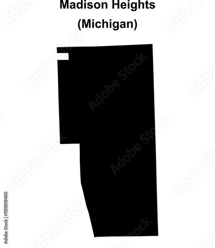 Madison Heights (Michigan) blank outline map