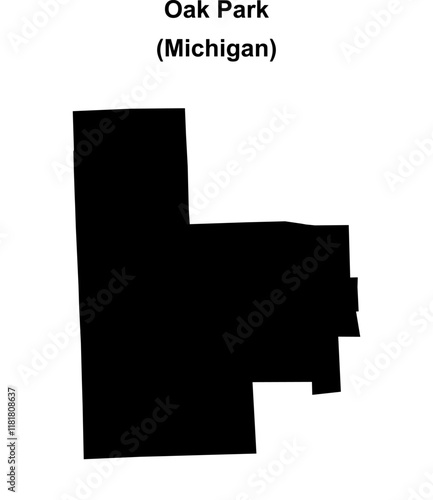 Oak Park (Michigan) blank outline map