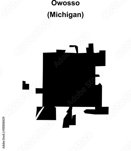 Owosso (Michigan) blank outline map