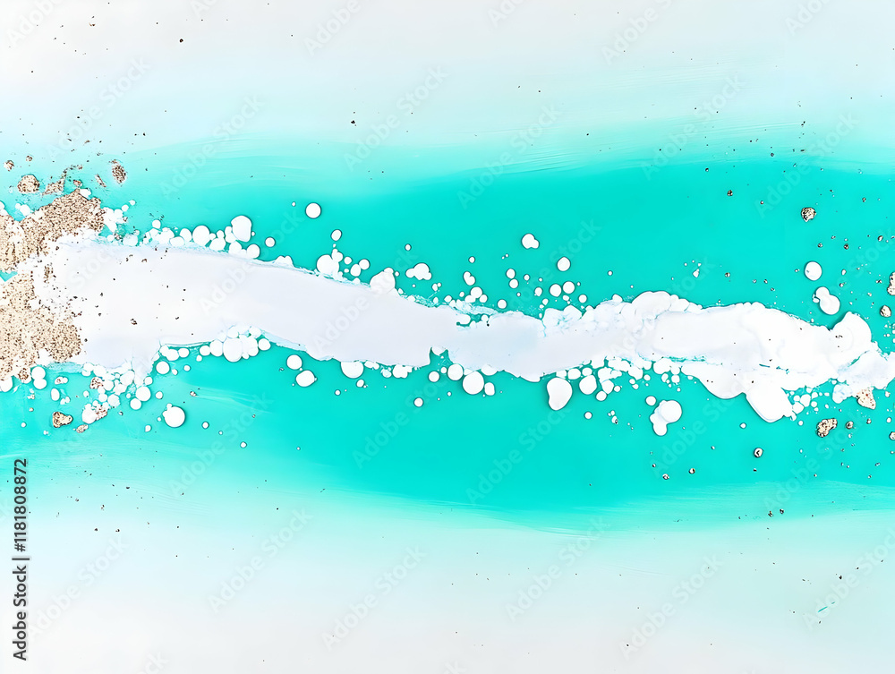 Abstract Teal and White Fluid Art Abstract Teal and White Fluid Art
