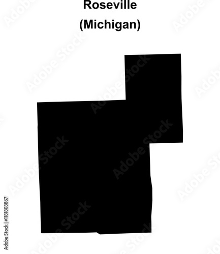 Roseville (Michigan) blank outline map
