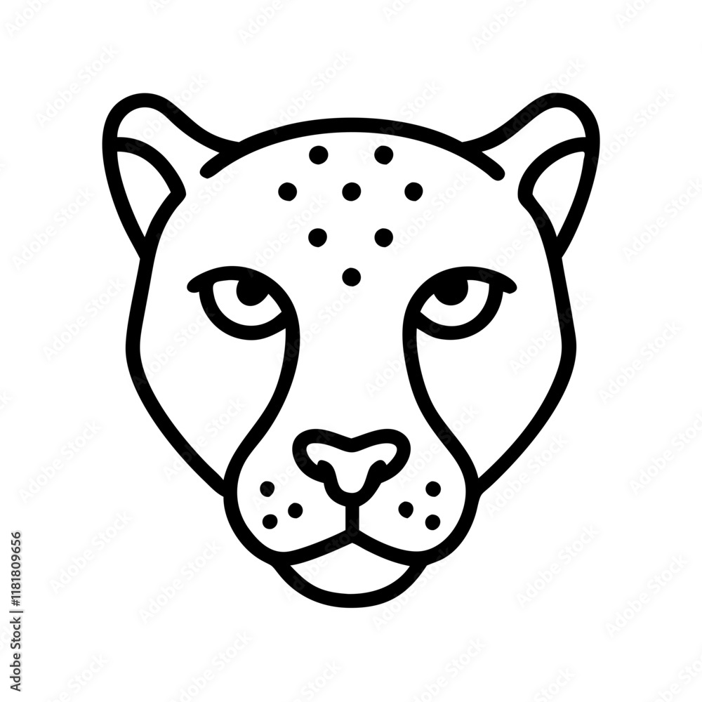 cheetah icon, animals line art, animals vector - simple black line art icon of cheetah perfect for logos, and animals -themed designs. cheetah icon, animals line art, animals vector - simple black line art icon of cheetah perfect for logos, and animals -themed designs.