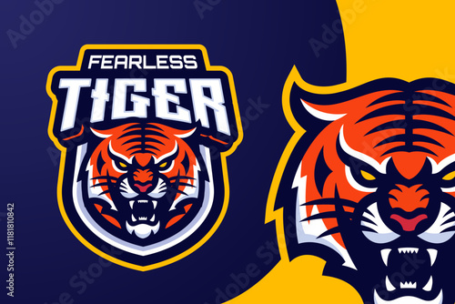 Angry Tiger Mascot Character Logo for Esport Team or Game Tournament