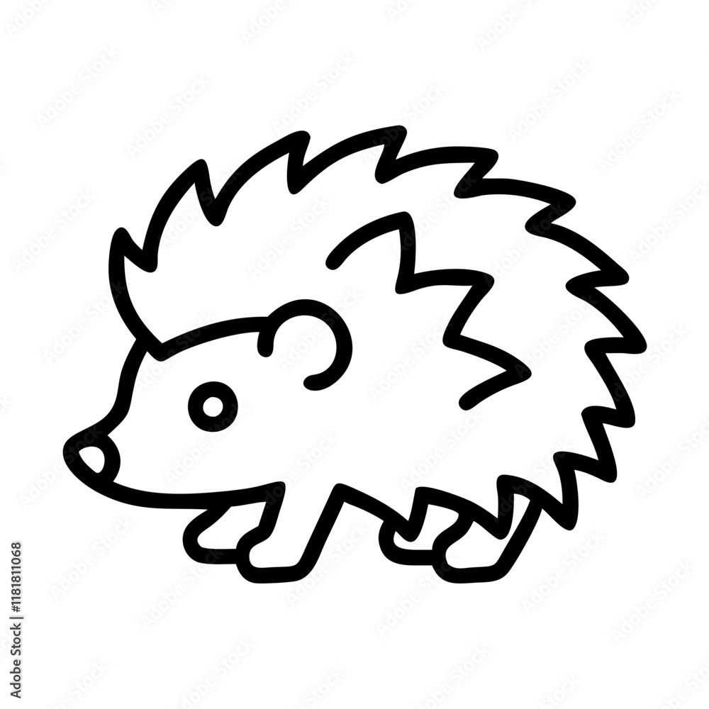 hedgehog icon, animals line art, animals vector - simple black line art icon of hedgehog perfect for logos, and animals -themed designs. hedgehog icon, animals line art, animals vector - simple black line art icon of hedgehog perfect for logos, and animals -themed designs.