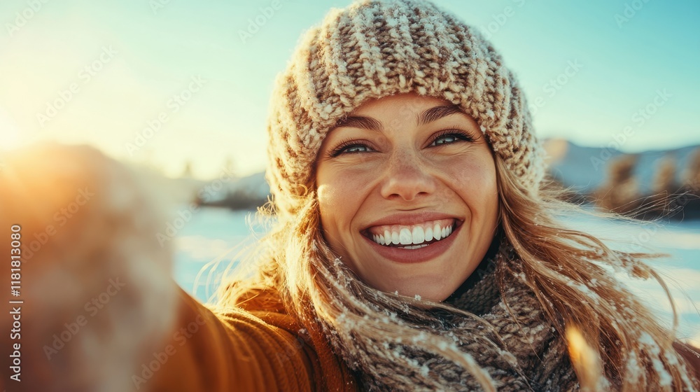 Happy woman enjoying a sunny day taking a selfie at Golden Gate Bridge Happy woman enjoying a sunny day taking a selfie at Golden Gate Bridge