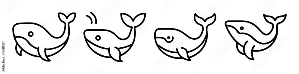 whale icon, animals line art, animals vector - simple black line art icon of whale perfect for logos, and animals -themed designs. whale icon, animals line art, animals vector - simple black line art icon of whale perfect for logos, and animals -themed designs.