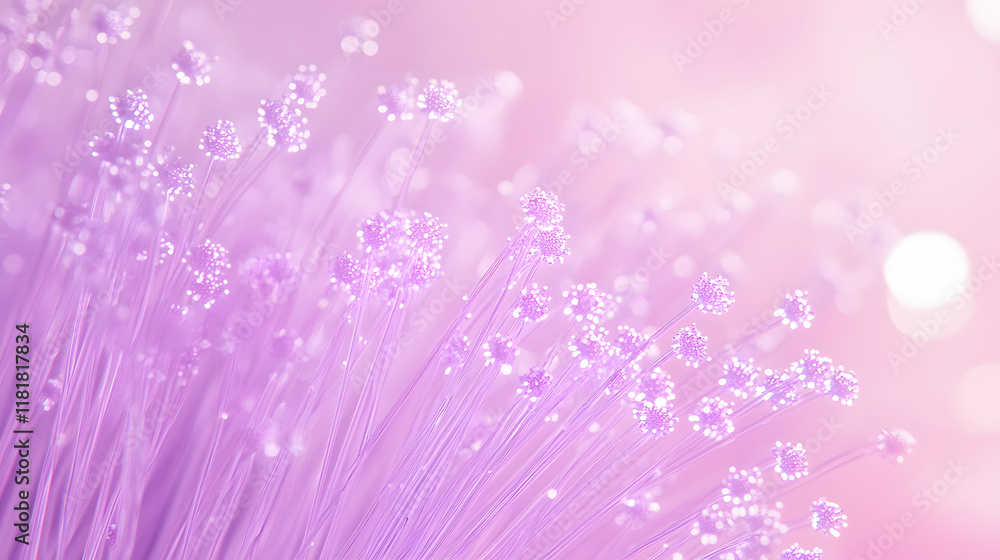 3d rendering of lavender colored fiber optic wires over pink background
3d rendering of lavender colored fiber optic wires over pink background