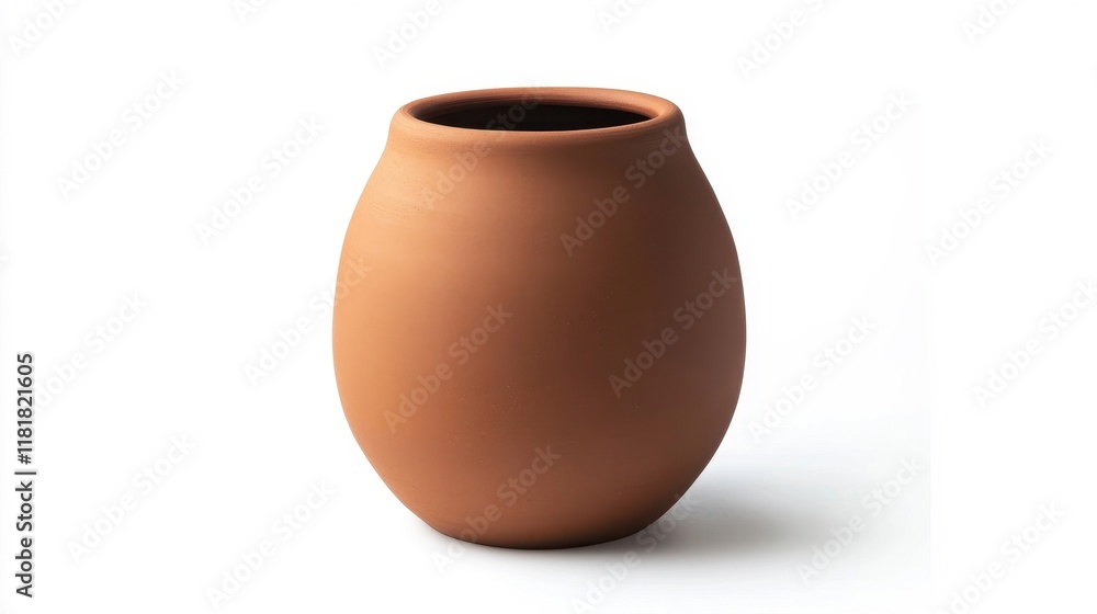 Simple Clay Pot on a White Background Simple Clay Pot on a White Background