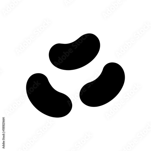 Black kidney beans silhouette vector illustration design on white background.