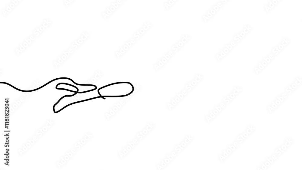 Continuous drawing line art of swimming with black line and white background. One line animation Continuous drawing line art of swimming with black line and white background. One line animation