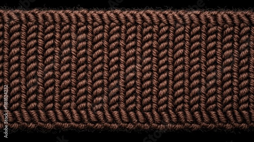 Close-up of Brown Twisted Woven Fabric Texture