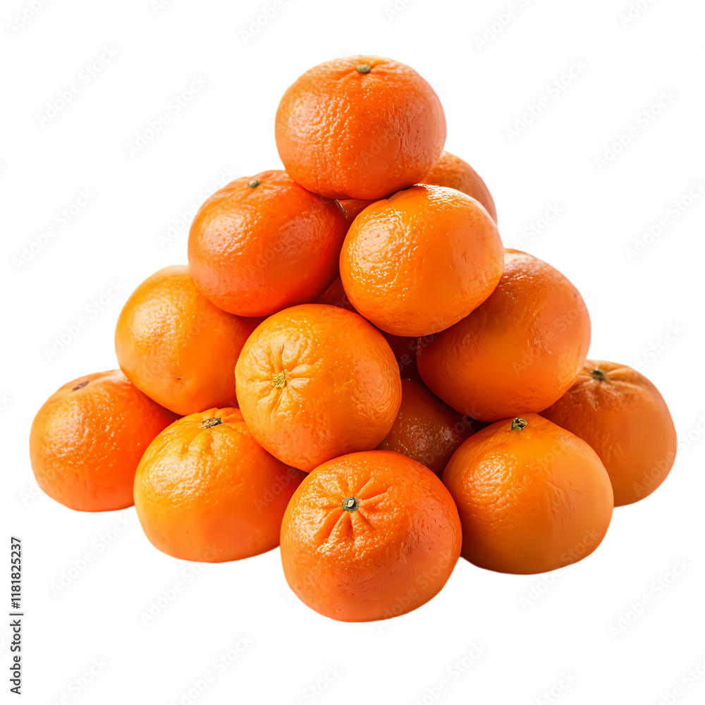 Fresh Mandarin Oranges Stacked in a Pyramid Shape Fresh Mandarin Oranges Stacked in a Pyramid Shape