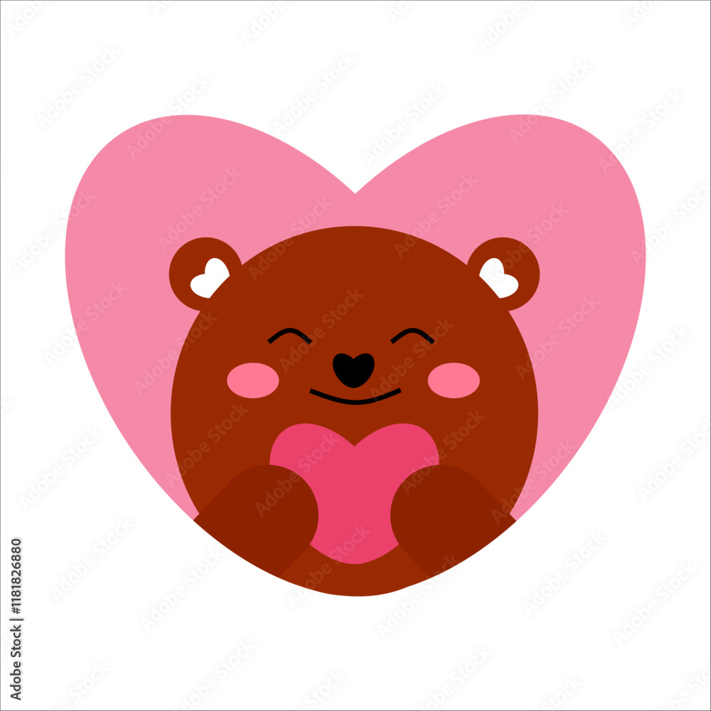 Cute teddy bear with heart valentine's day card Cute teddy bear with heart valentine's day card