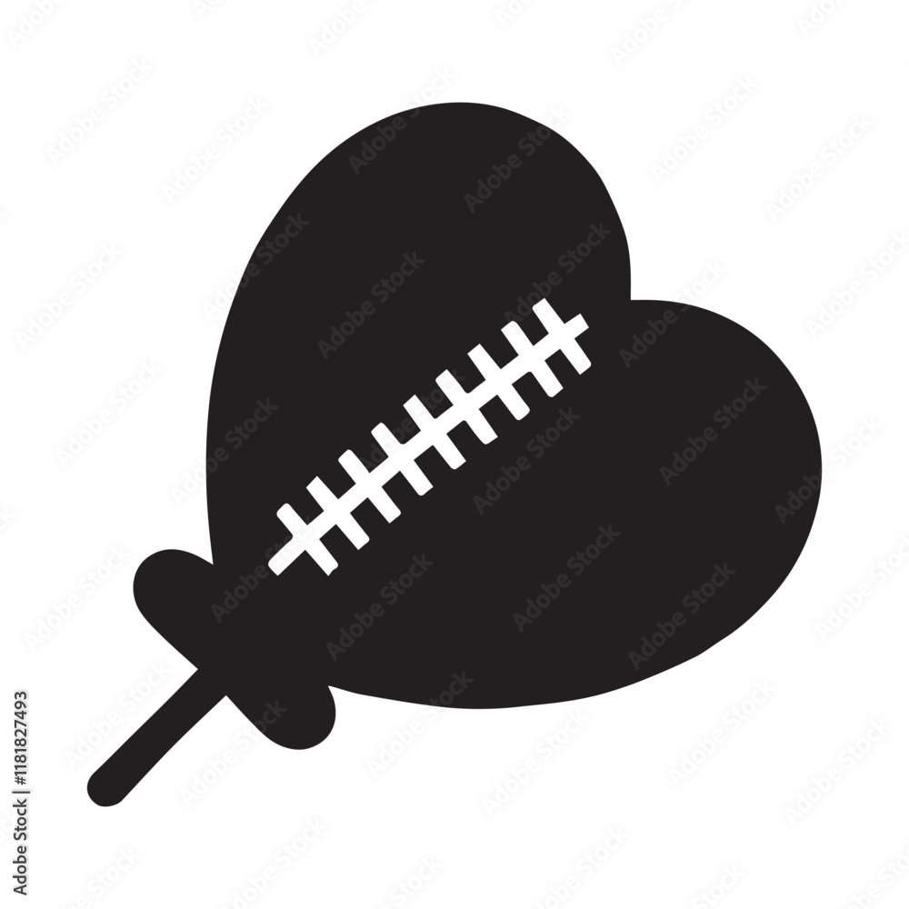 Valentine's Day, American ball vector silhouette illustration Valentine's Day, American ball vector silhouette illustration