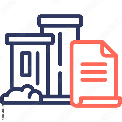 Public Administration line color icon