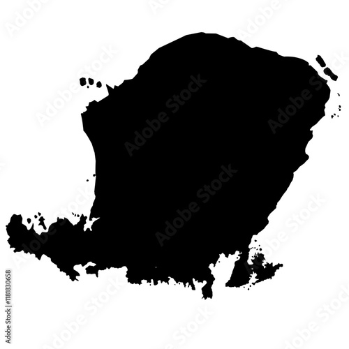 silhouette of lombok island with transparent background