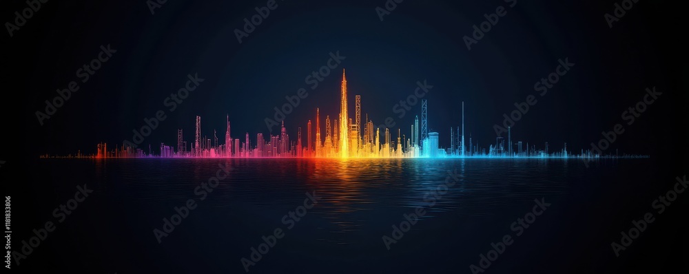 Obraz premium Oil drilling economic trends chart visualization in urban environment