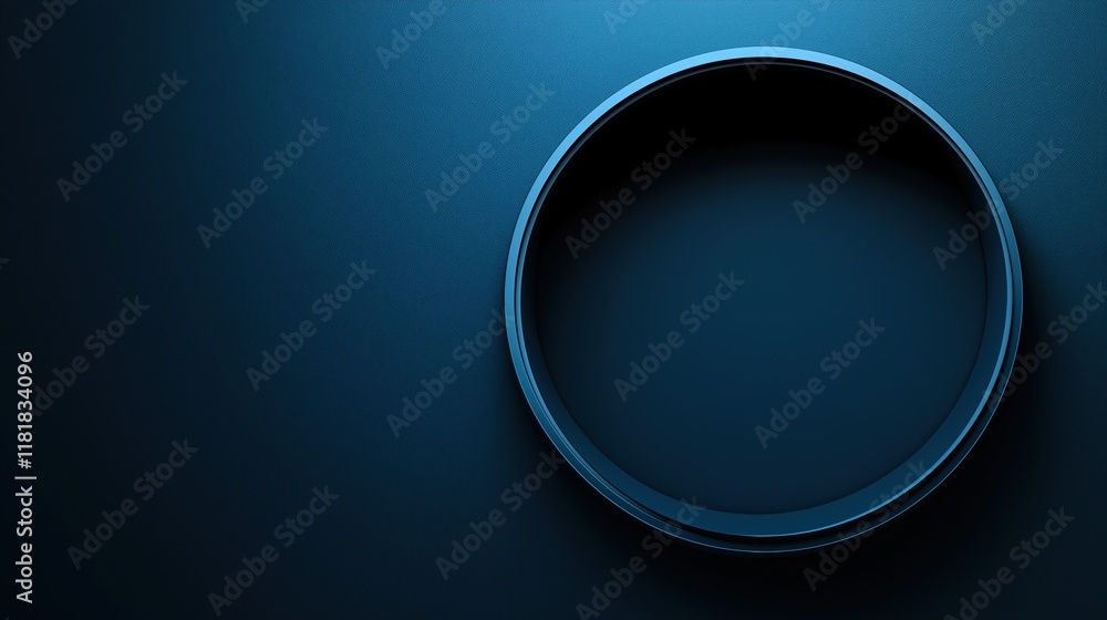 Minimalist Blue Circular Frame on Dark Background Minimalist Blue Circular Frame on Dark Background