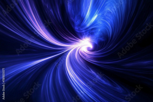 Galactic Swirl: Cosmic Blues and Purples in a Swirling Nebula