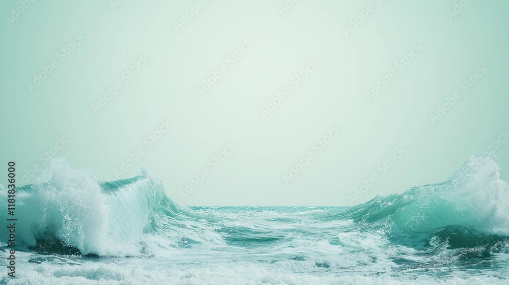 Calm Ocean Waves with Blank Copy Space Calm Ocean Waves with Blank Copy Space