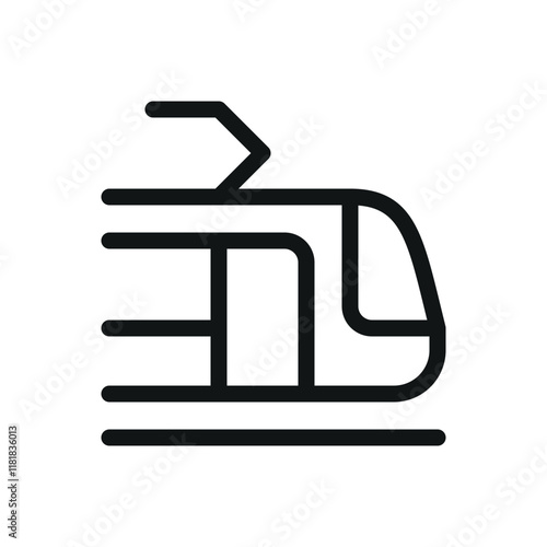Tram line icon, tramcar vector symbol with editable stroke