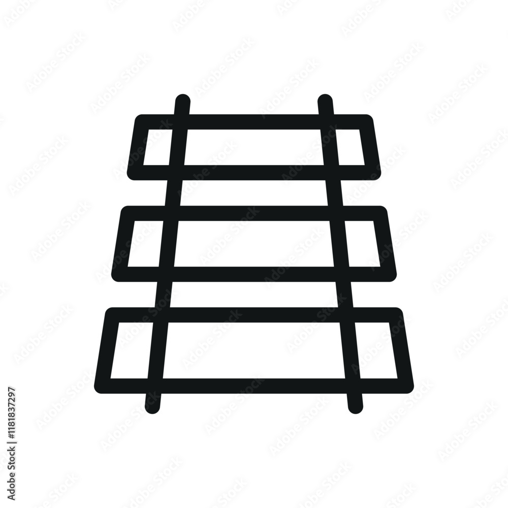 Railway line icon, railroad vector symbol with editable stroke Railway line icon, railroad vector symbol with editable stroke