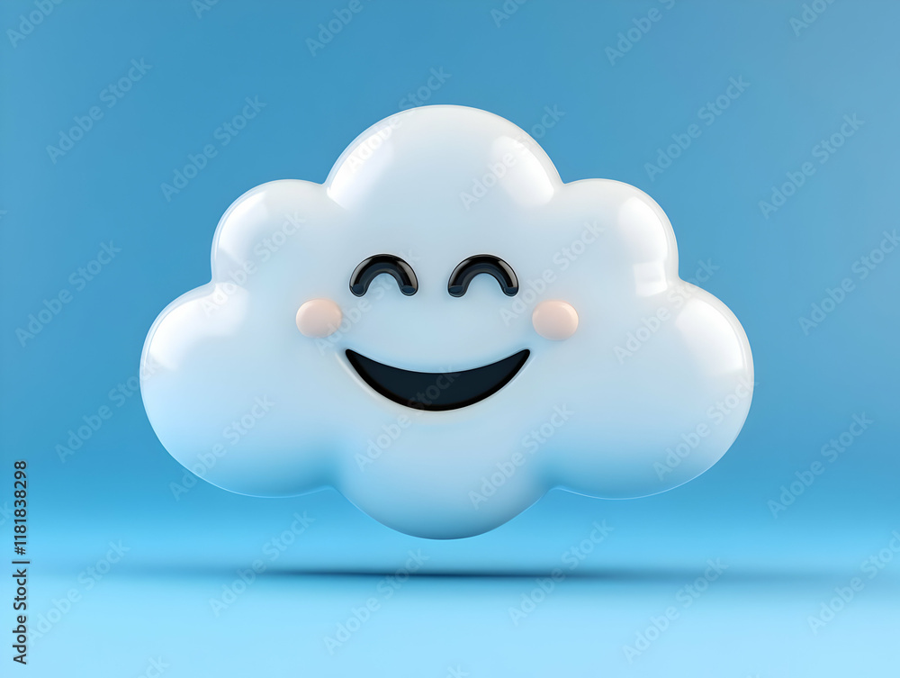 Smiling Cloud 3D Illustration Smiling Cloud 3D Illustration