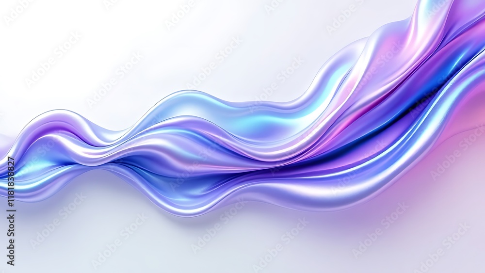 Fototapeta premium Abstract design, wavy glass shape, 3d render