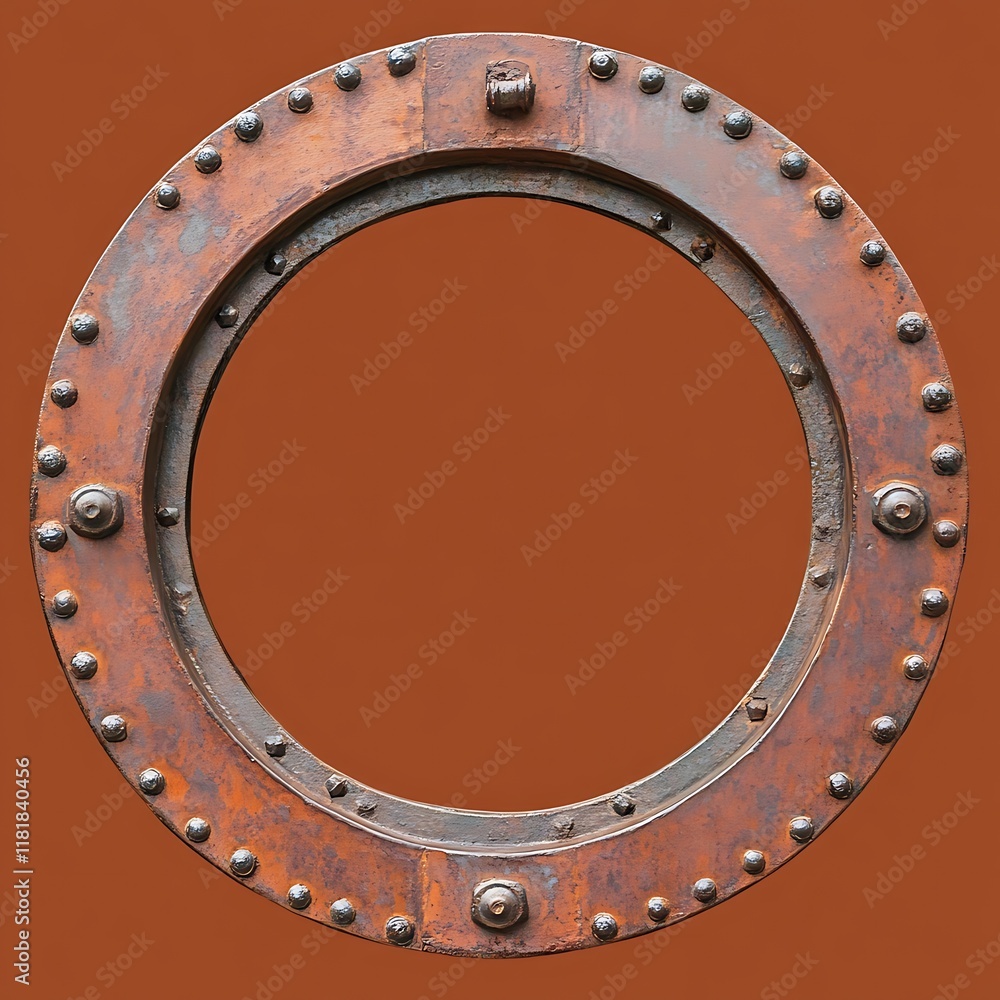 Naklejka premium Rusty circular metal frame.