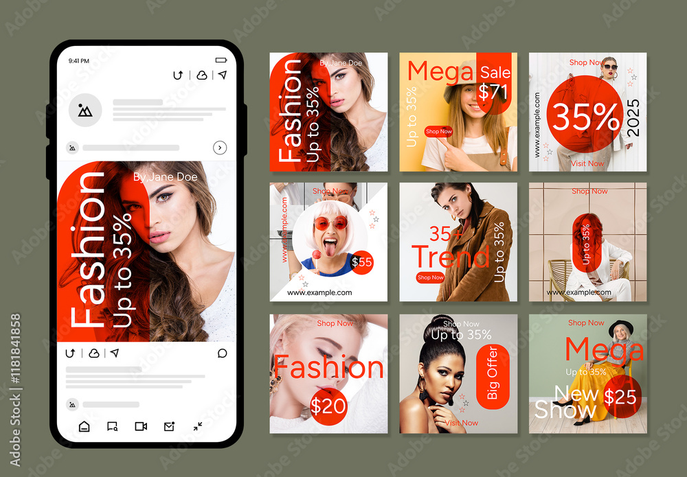Look Style Post Fashion Trend Social Media Post Stock Template | Adobe Stock
