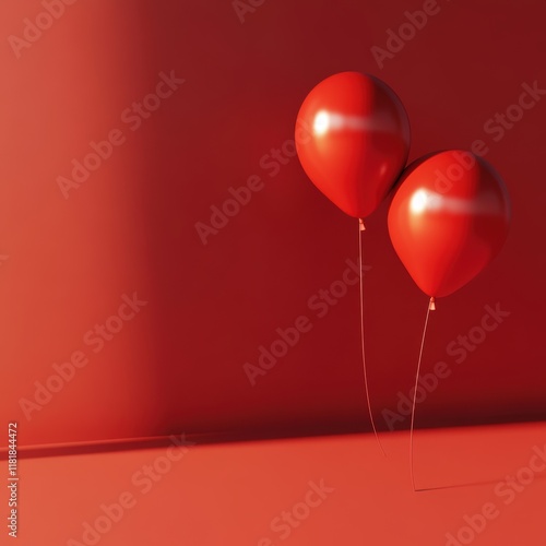 Creating a minimalist red background render for high-fidelity visuals in digital art photo