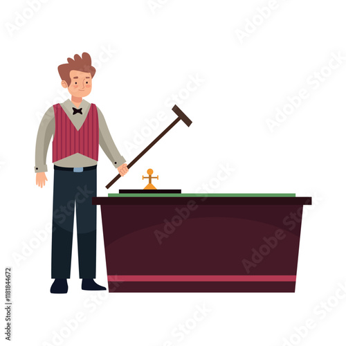 casino dealer man character