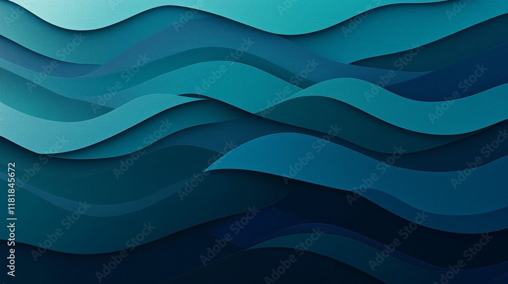 Abstract layered waves in blue and teal colors Abstract layered waves in blue and teal colors