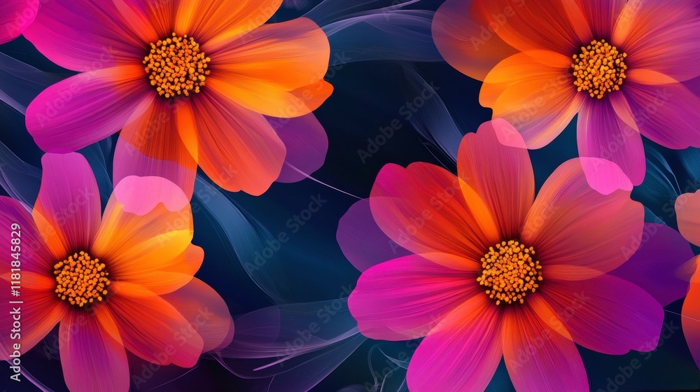 Fototapeta premium Vibrant Cosmos Blooms 