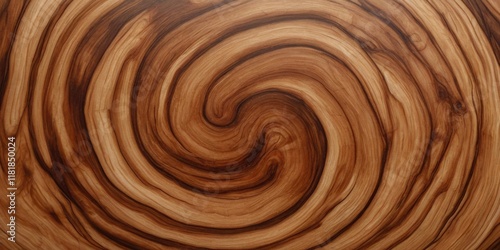 Spiral Wood Grain Design with Rich Brown Tones and Organic Patterns, Highlighting Nature’s Art photo