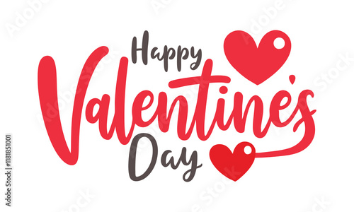Happy Valentines Day typography poster with handwritten calligraphy text, Vector illustration, Valentines Day Calligraphy Banner with Heart whit background
