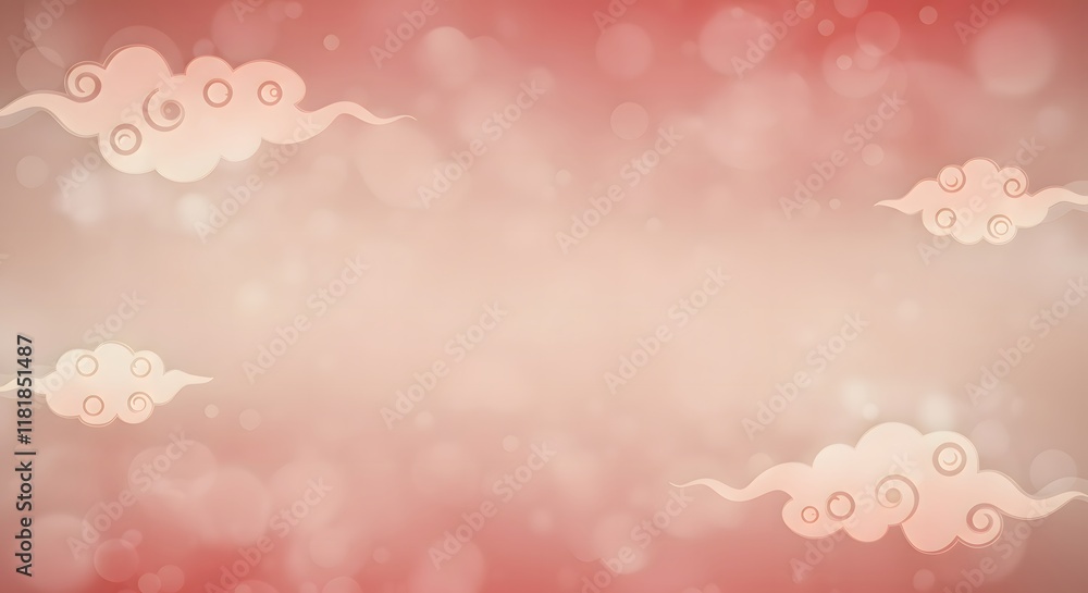 Chinese New Year Soft Pink Cloud Background with Bokeh Effect Chinese New Year Soft Pink Cloud Background with Bokeh Effect