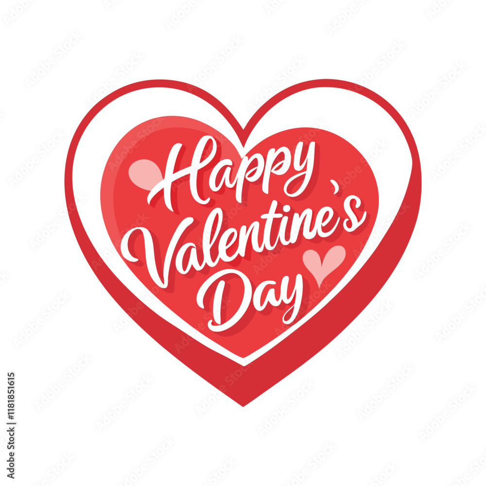 Happy Valentines Day typography poster with handwritten calligraphy text, Vector illustration, Calligraphy Banner with Heart Happy Valentines Day typography poster with handwritten calligraphy text, Vector illustration, Calligraphy Banner with Heart