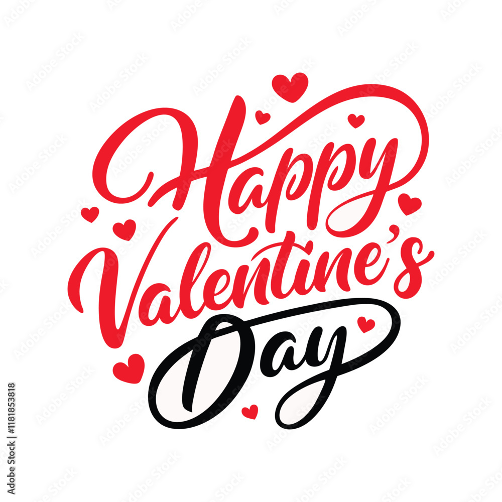 Happy Valentines Day typography poster with handwritten calligraphy text, Vector illustration, Valentines Day Happy Valentines Day typography poster with handwritten calligraphy text, Vector illustration, Valentines Day