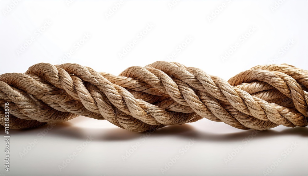 Close up of a rope on a white background Close up of a rope on a white background