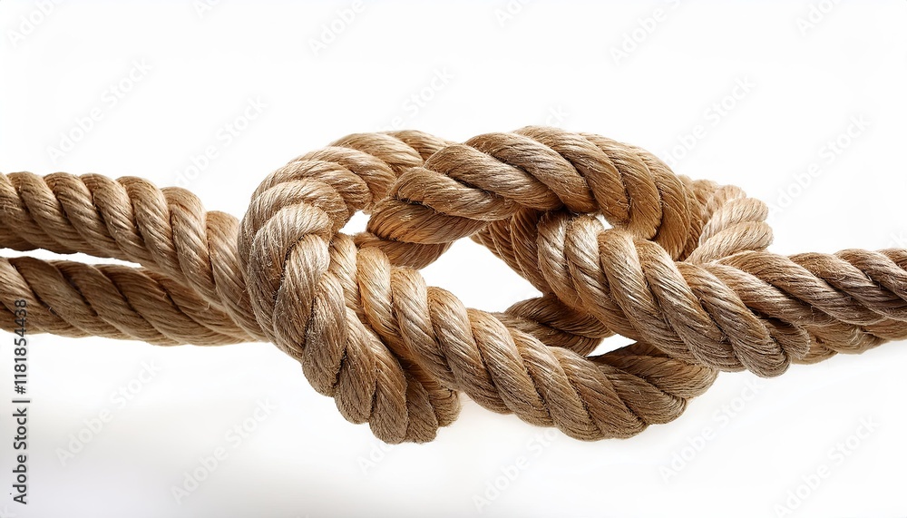 Close up of a rope on a white background Close up of a rope on a white background