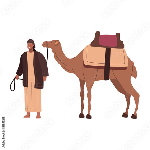 bedouin man with camel