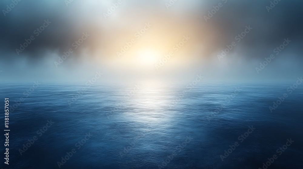 Obraz premium Misty ocean sunset scene.
