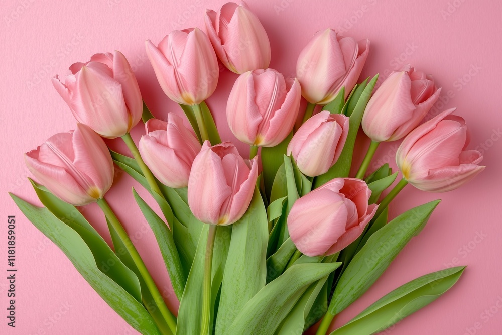Background for Mother's Day or Women's Day. Pink tulips with copy space Background for Mother's Day or Women's Day. Pink tulips with copy space