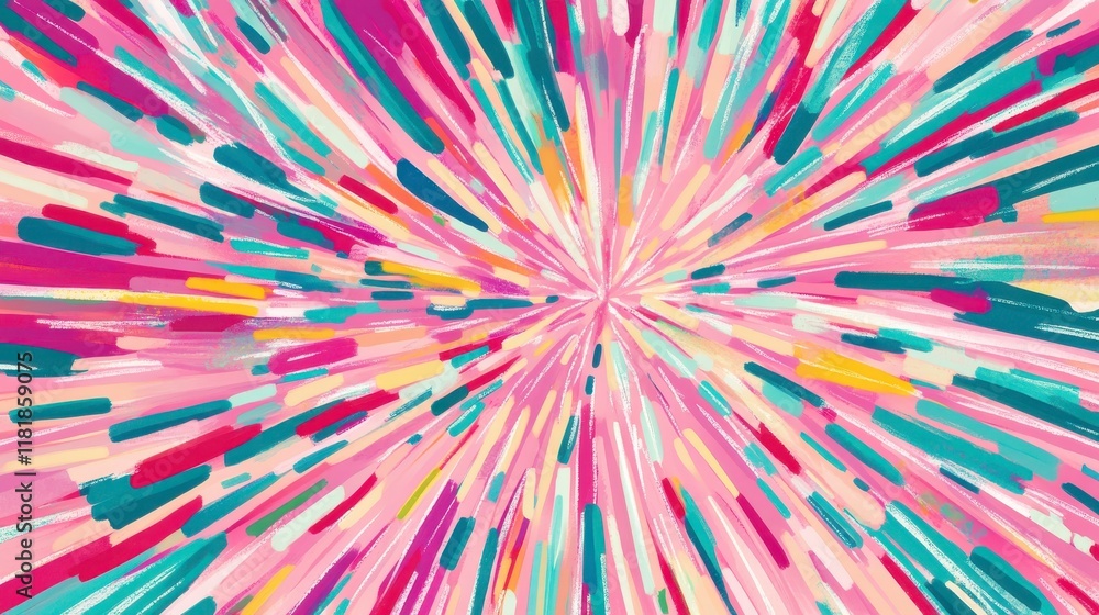 Obraz premium Radiant Burst of Color: An Abstract Art Explosion